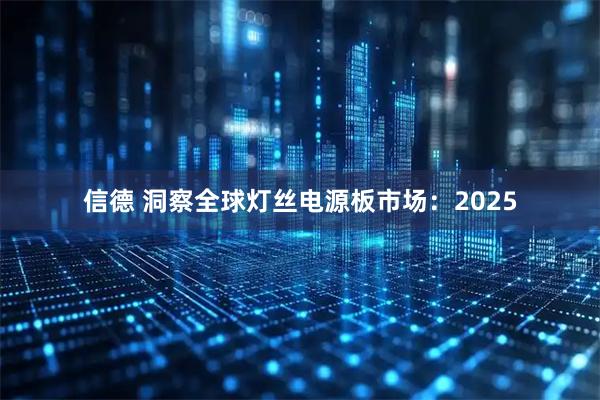 信德 洞察全球灯丝电源板市场：2025