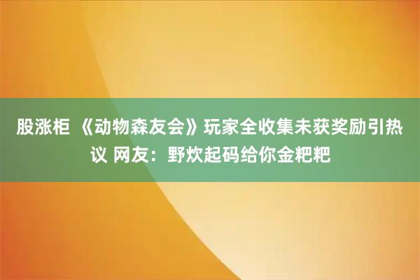 股涨柜 《动物森友会》玩家全收集未获奖励引热议 网友：野炊起码给你金粑粑